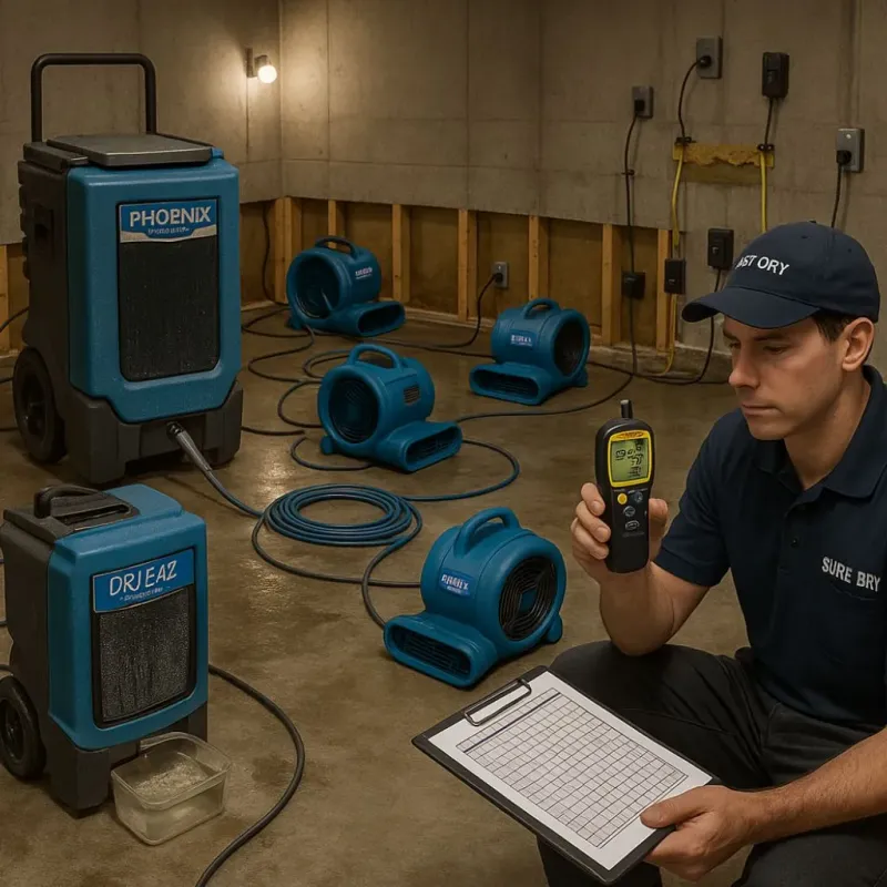 Structural Drying and Dehumidification process in Kankakee, IL